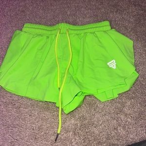 neon green butterfly shorts